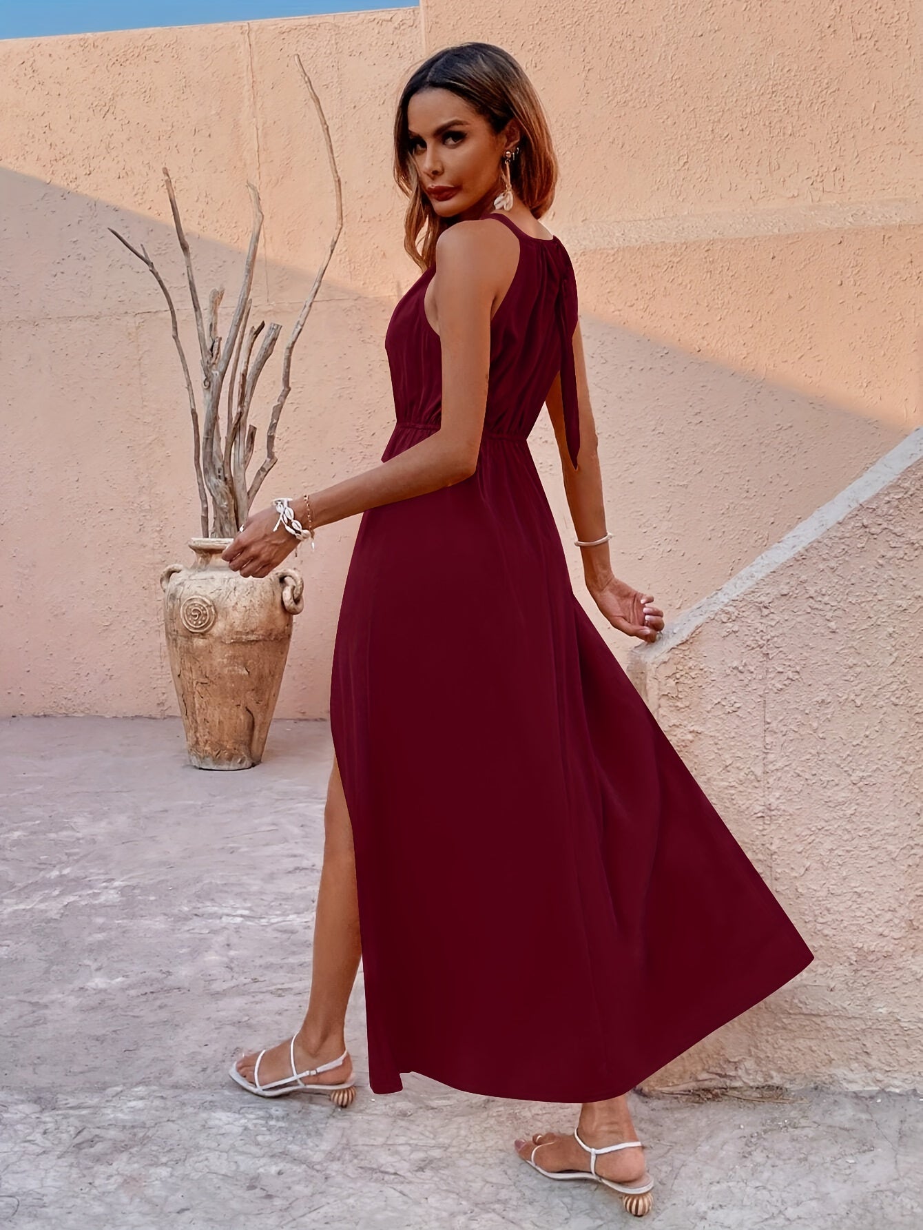 VELANORA - Taille Cami Met Gespleten Dijen