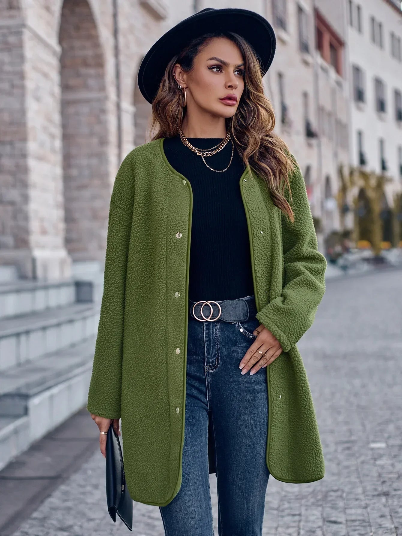 Lange Vintage Jas voor Vrouw Warm en Stijlvol