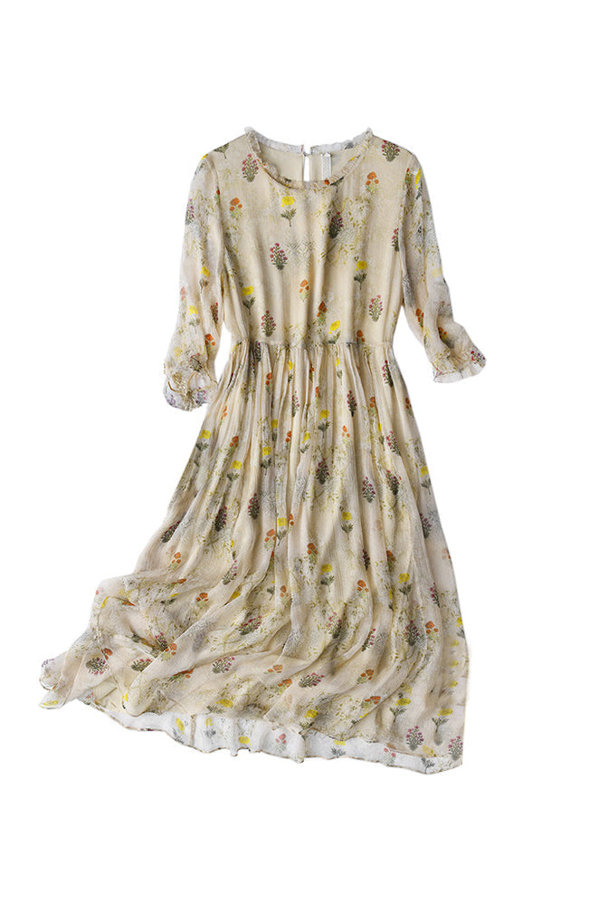 Bloemenjurk Vintage Stijl Vrouwenjurk
