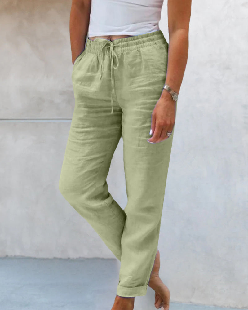Dames Broek Hoge Taille Rechte Pijp Stijlvol Elegante