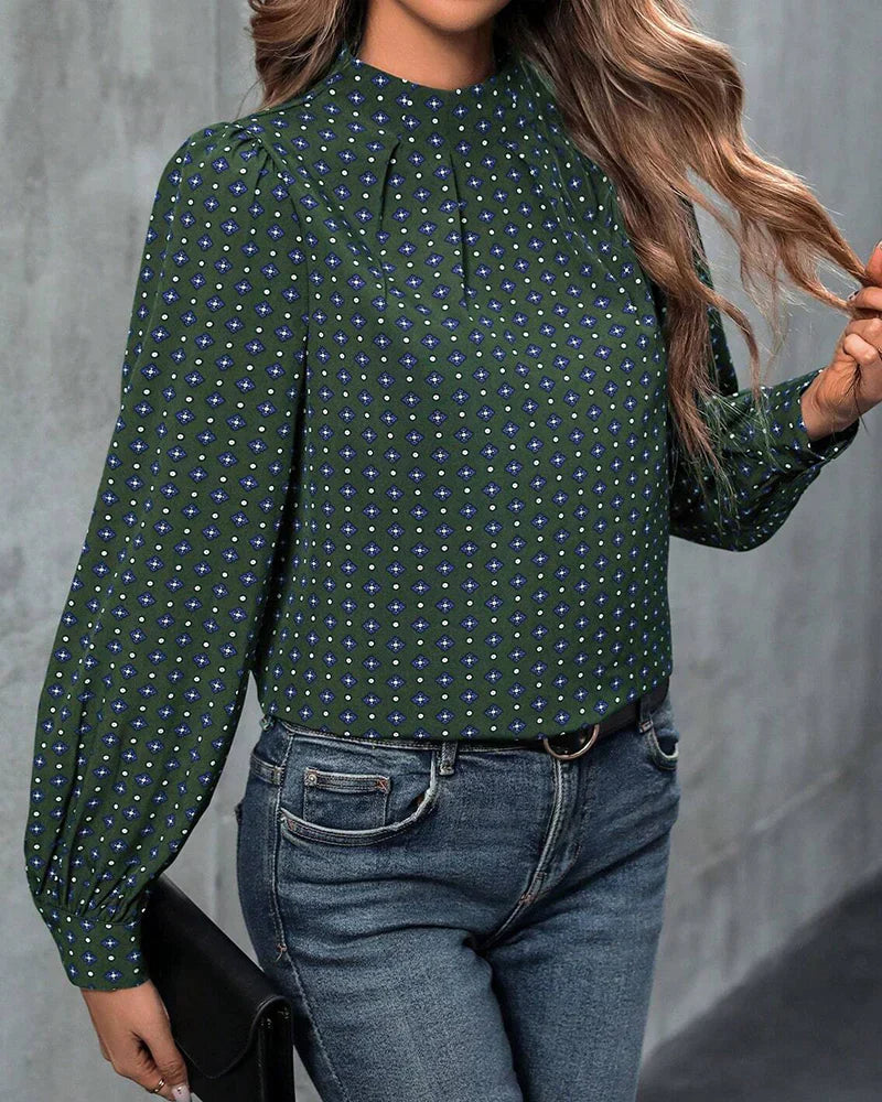 Vrouwelijke Vintage Blouse met Bloemenprint