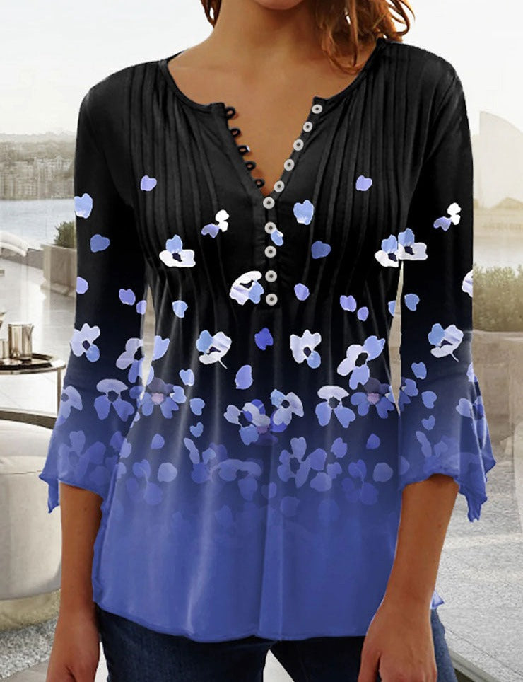 Dames T-shirt V-hals Zomerse Mode