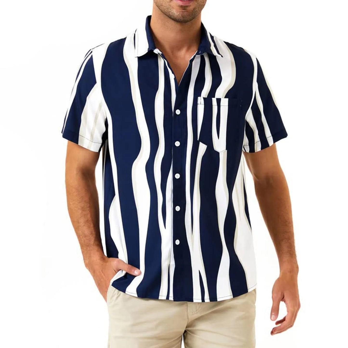 Gestreepte Casual T-Shirt voor Mannen