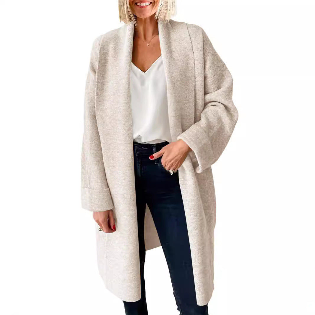 Dames Lange Jas Vest Elegante Stijl