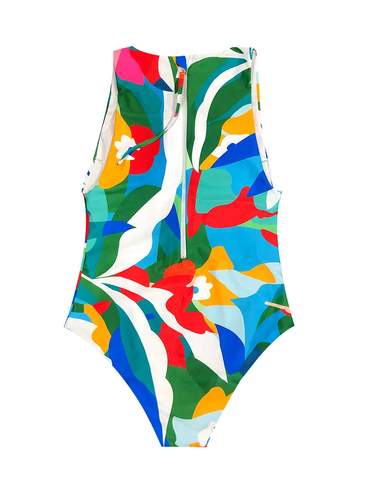 Retro Badpak voor Vrouw Kleurrijk Modieus Design