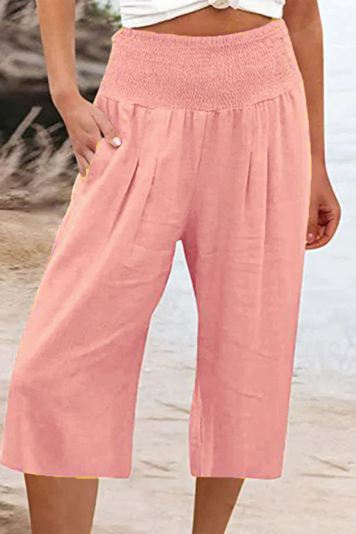 Hoge Taille Broek Wijd en Comfortabel Eenzijdig Middellang