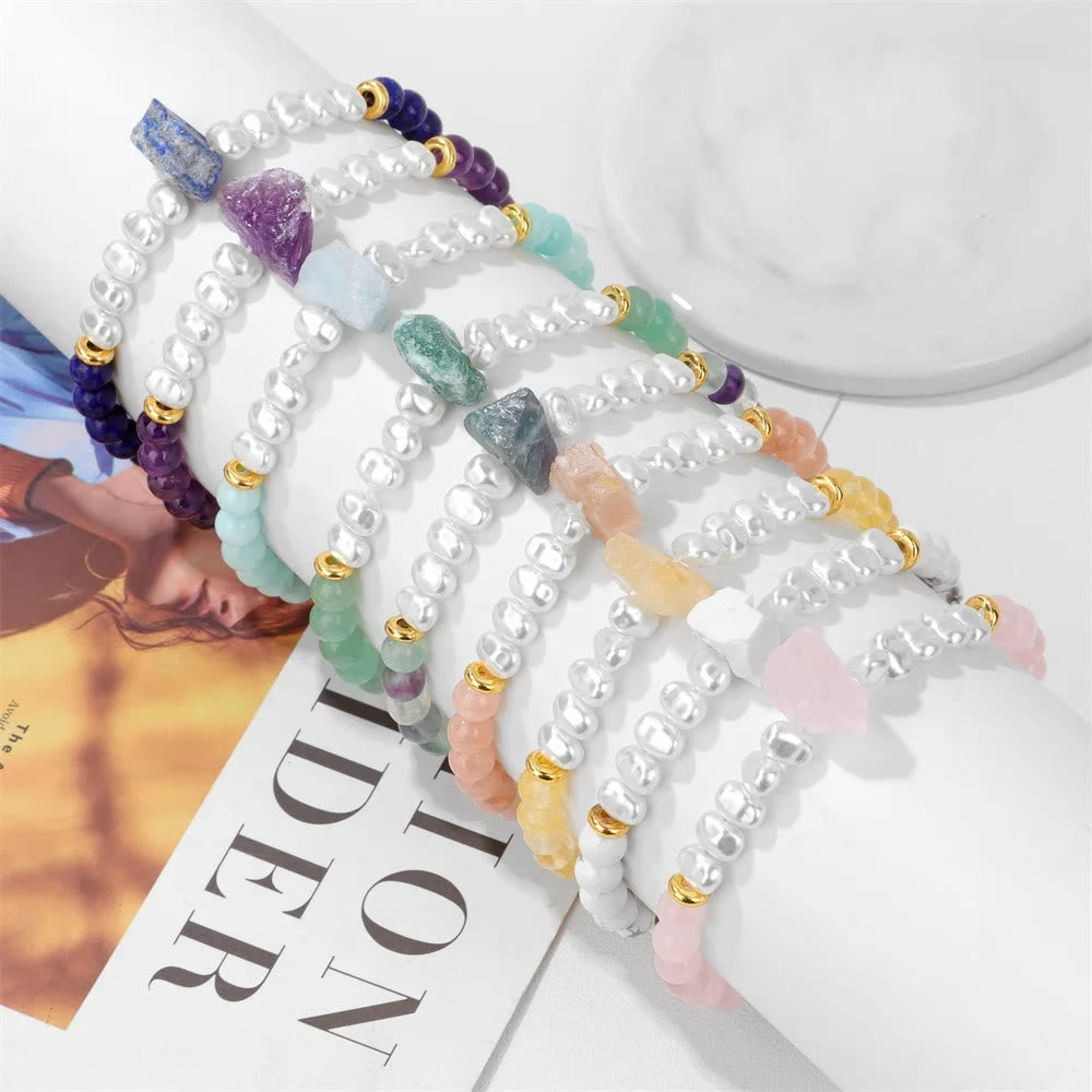 Kristallen Armband met Natuurlijke Steentjes