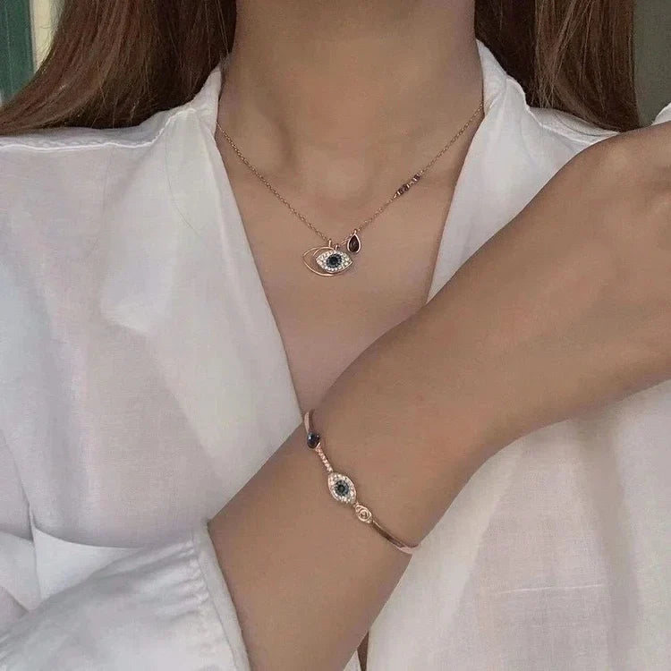 Boze Oog Ketting en Armband Set Beschermend Sieraad