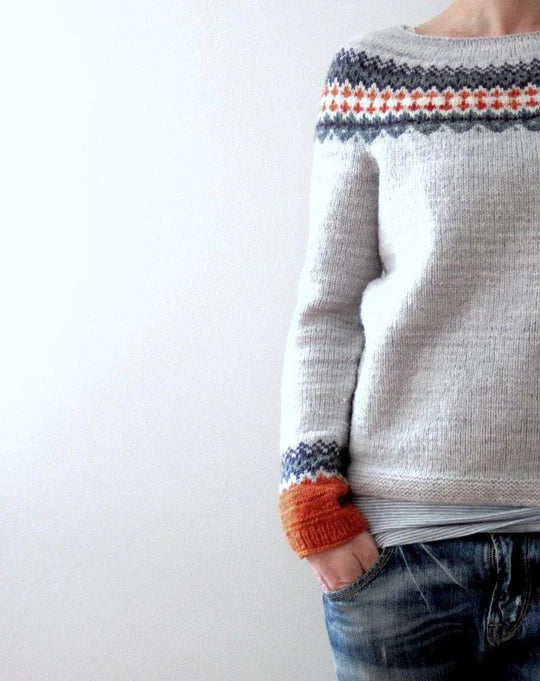 Grijze Trui Boho Stijl Zacht en Comfortabel