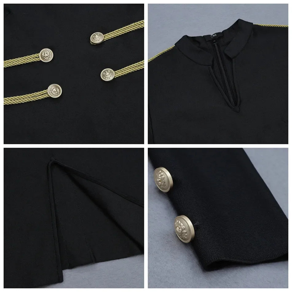 GlamourGloed Sexy Zomer Bandage Jurk met Volledige Mouwen