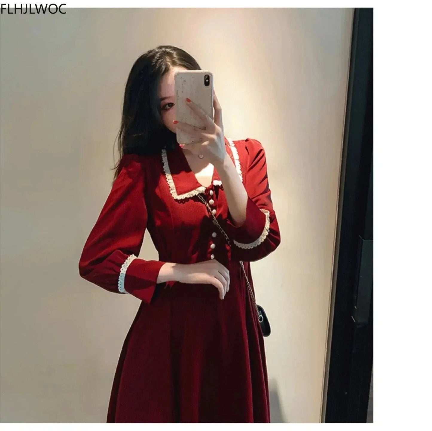 GlamourGloed Feestelijke Damesmode Lange Rode Overhemdjurk