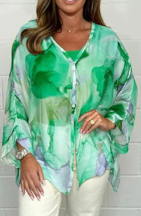 Elegante Losse V-Hals Top voor Vrouw