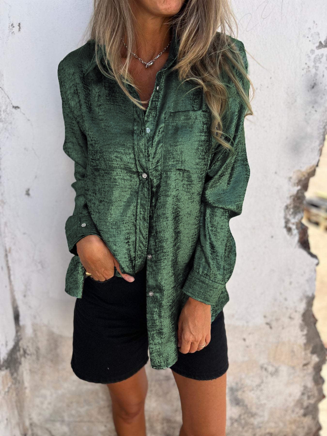 Bella Metalen Blouse voor Glanzende Elegante Avonden