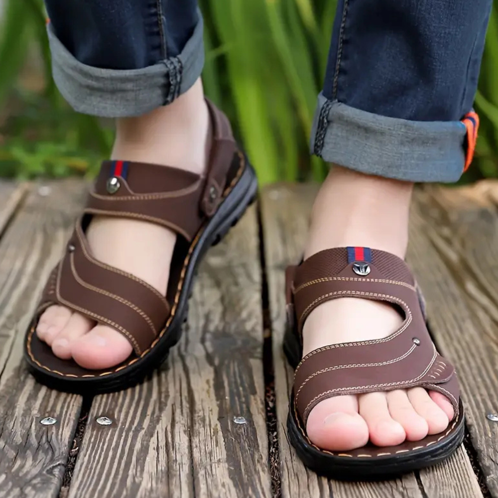 Leren Sandalen Heren Zomerklassieker Casual Stijl