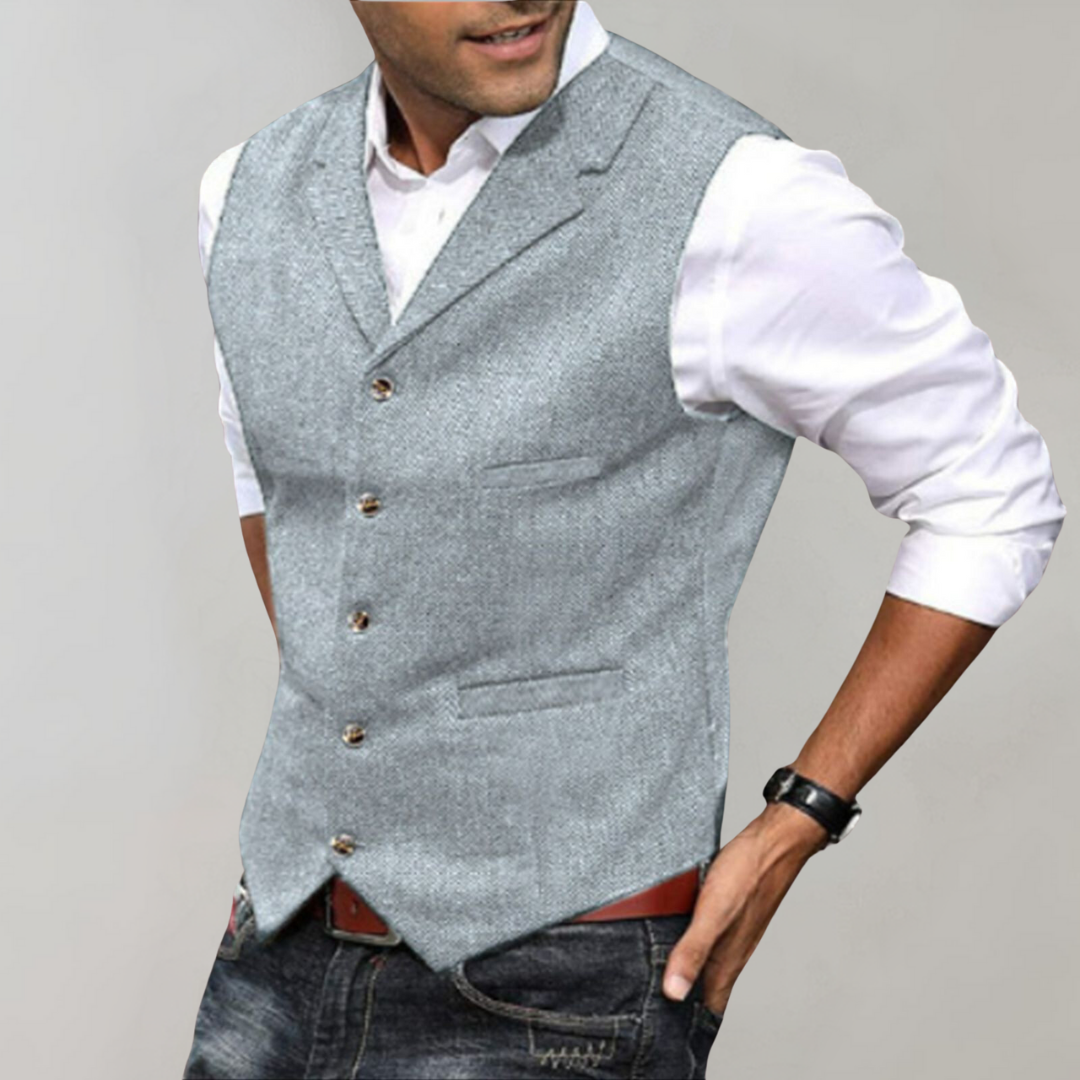 Valerio – Heren Gilet met Getailleerde Pasvorm en Tijdloos Design