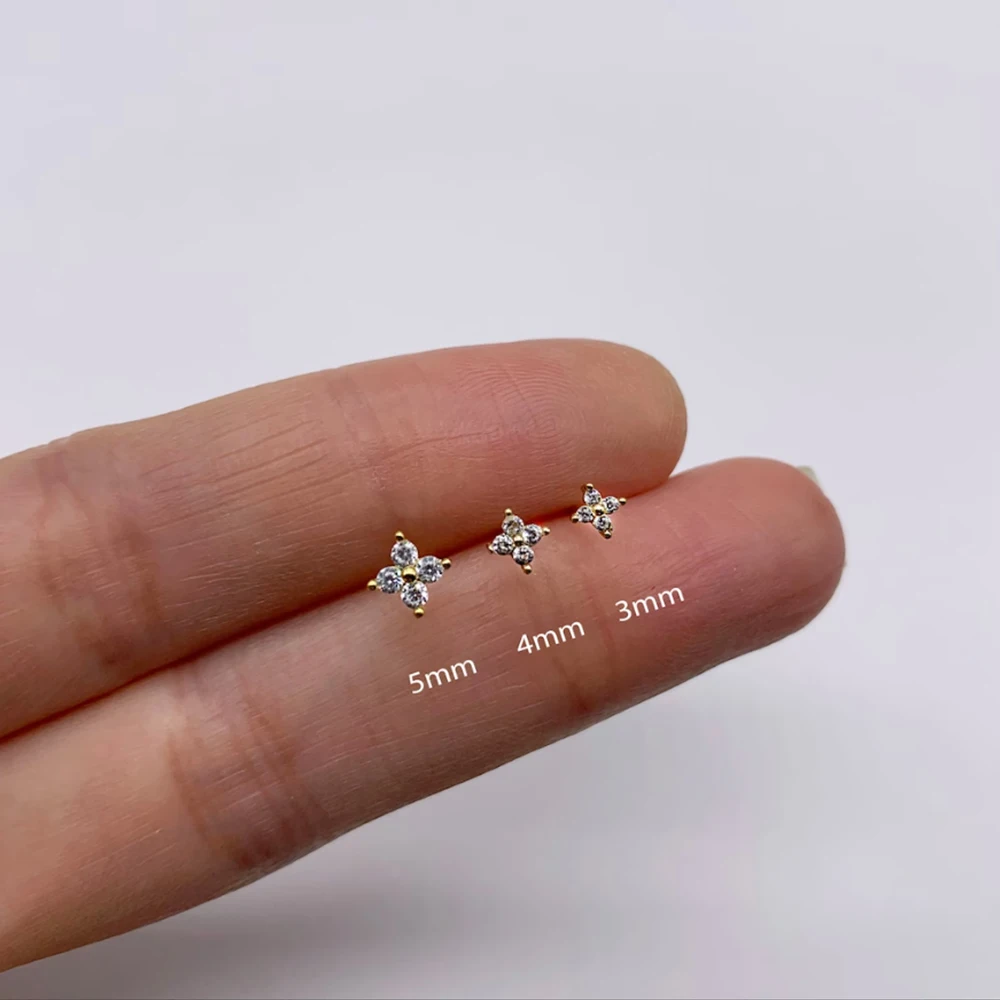 Bloem Oorbelstuds Delicate Zilverkleurig voor Vrouw