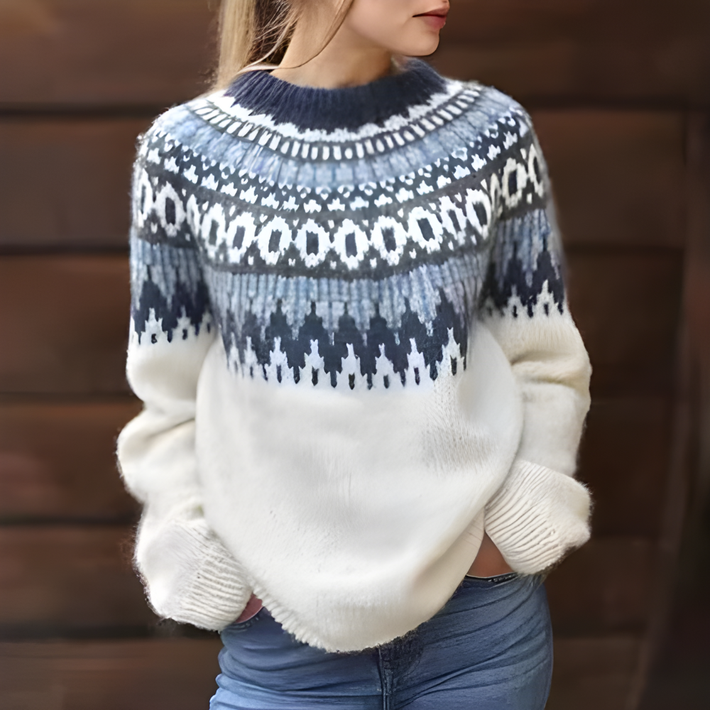 Dames Wintertrui Fair Isle Patroon Relaxed Fit