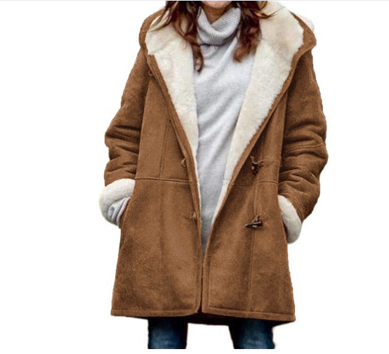 Dames Jas met Sherpa Voering en Toggle Sluiting Warm Luxe Birouze