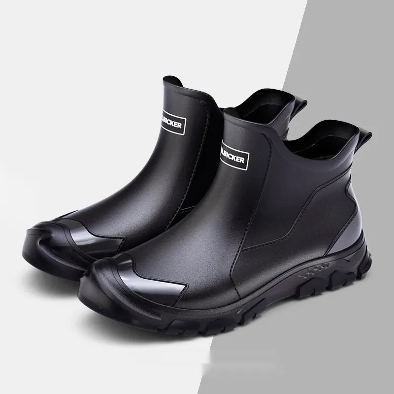 Heren Robuuste Enkellaars Regenlaarzen met Antislip Zool