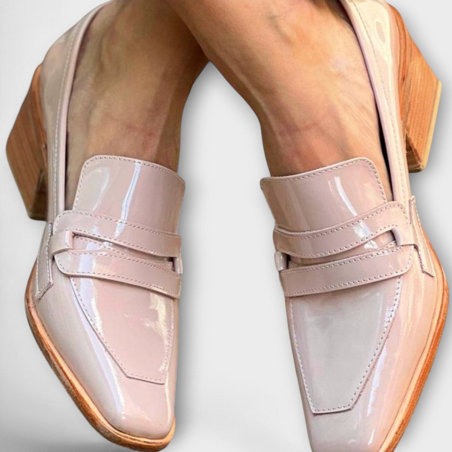 Dames Loafers Glanzend Leer Comfortabele Pasvorm - Mode Vibes