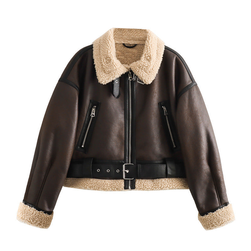 Dames Pilot Jas Teddy Voering Vintage Stijl Warm