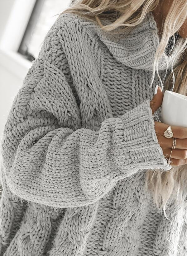 Oversized Trui Hoge Halslijn Zacht en Warm