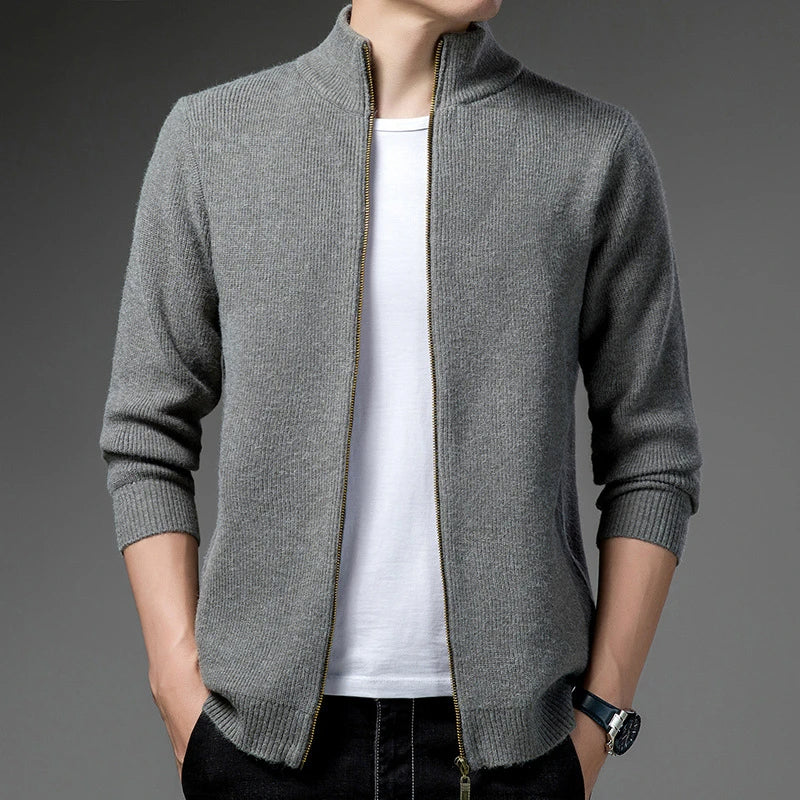 Herense Autumn Vest - Donkere Slimfit Trui Vest met Rits