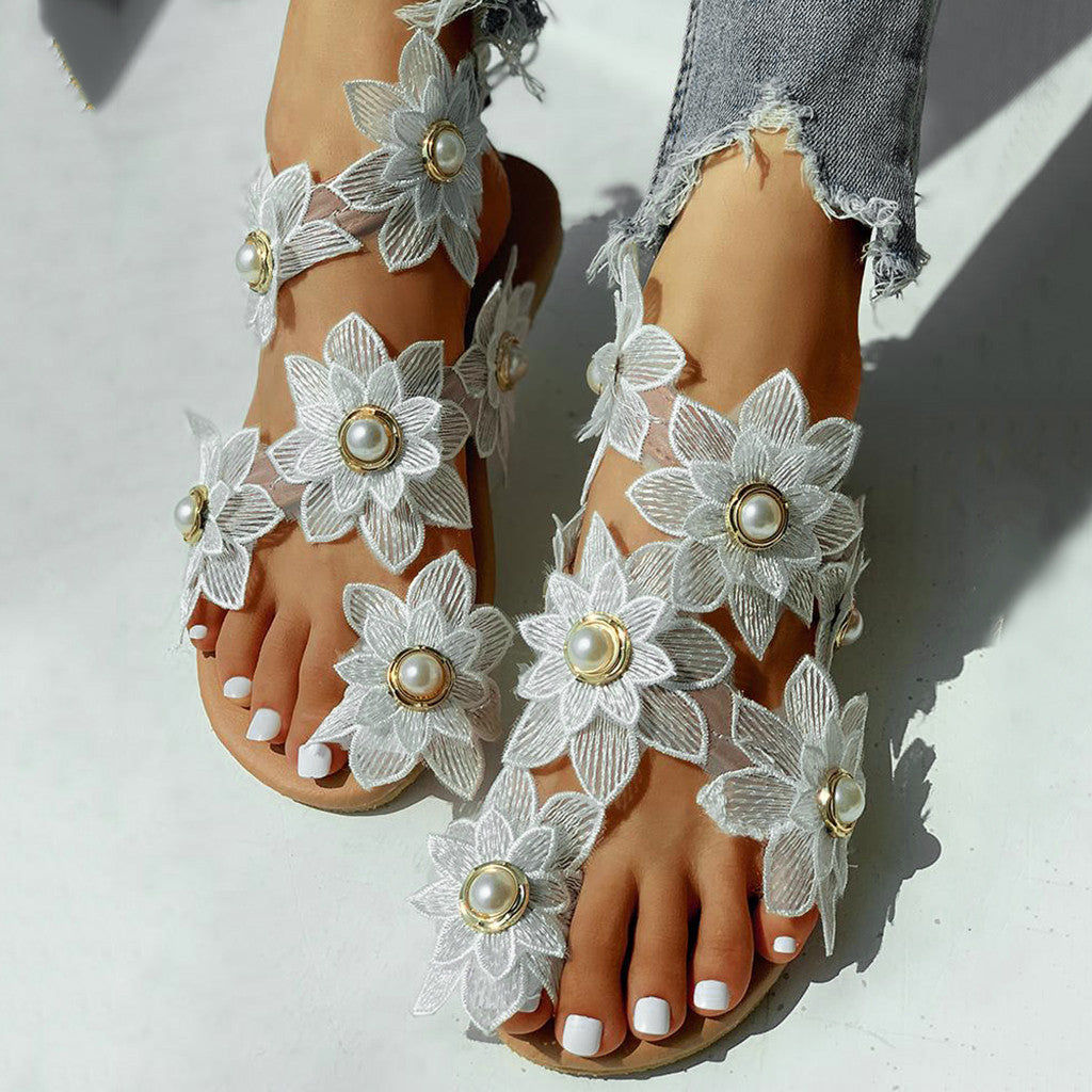 Dames Sandalen Bloemenmotief Zomerschoenen