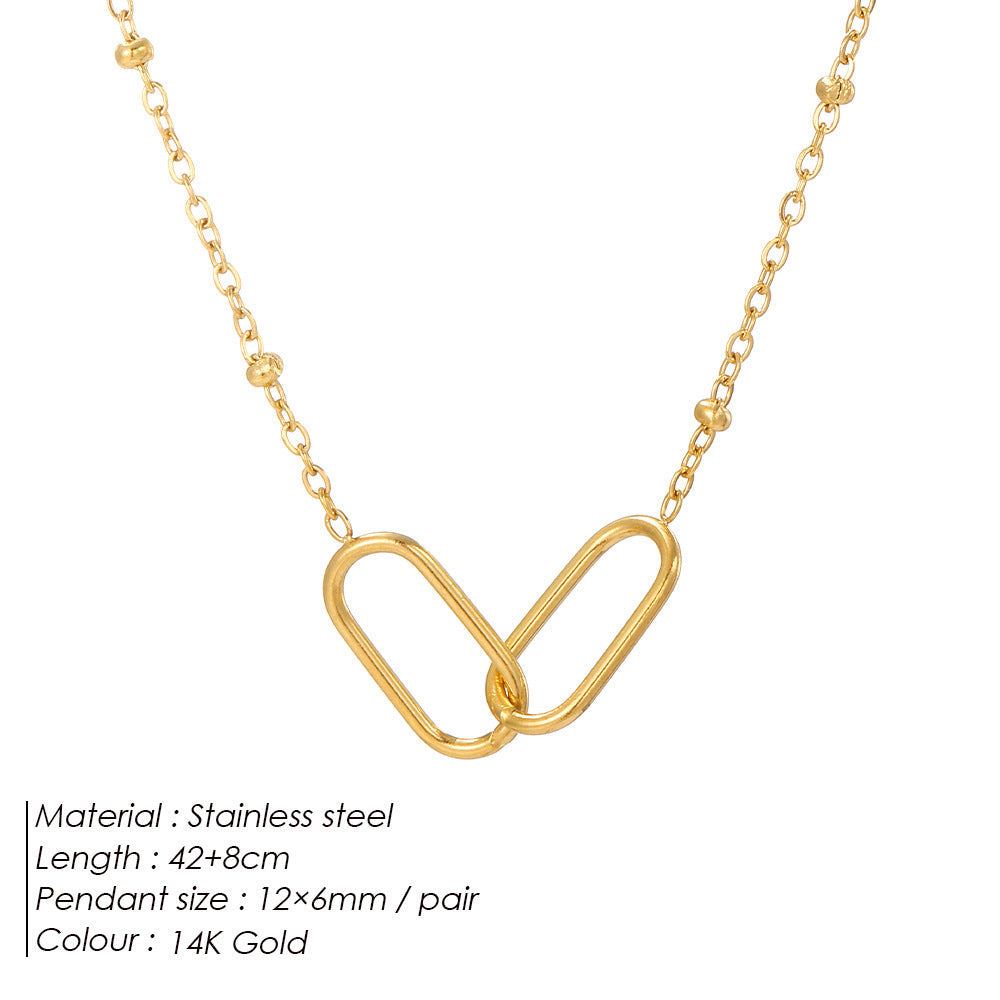 Dames Staal Ketting Ovaal Schakel Elegante Minimalistisch