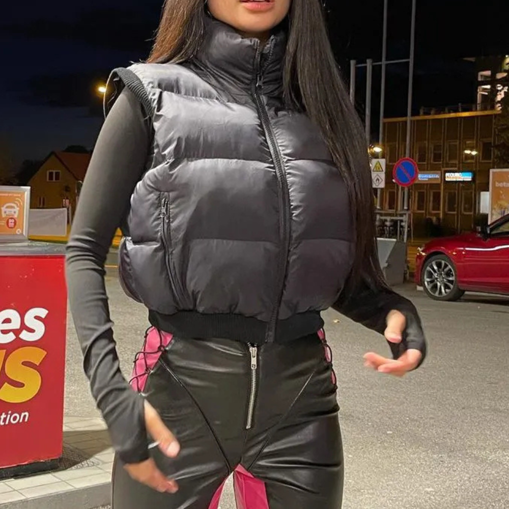 Dames Bodywarmer Zwart Gewatteerd Warm en Comfortabel