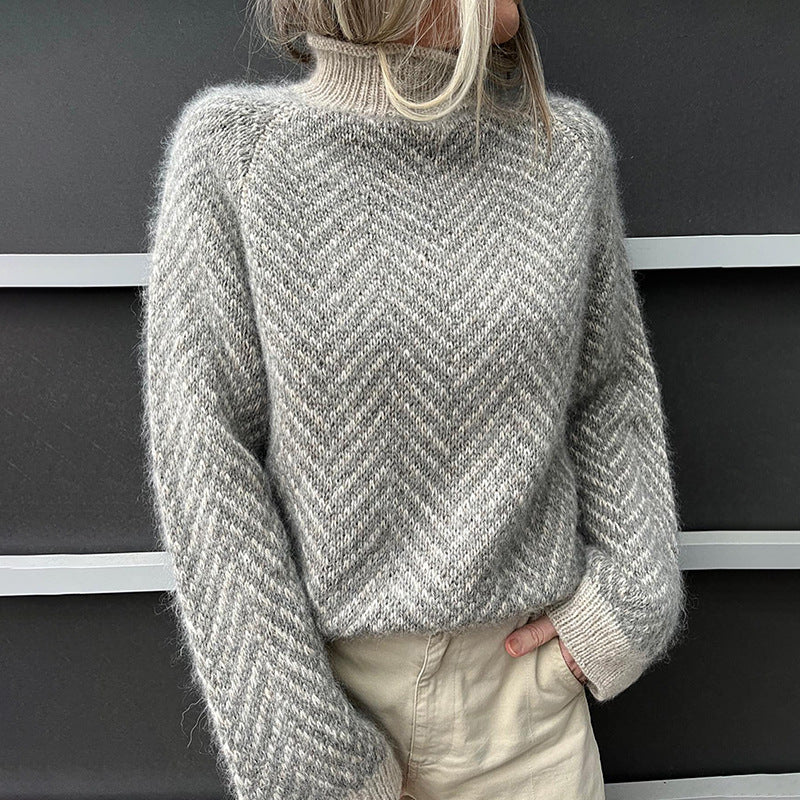 Dames Coltrui Warm Visgraatpatroon Stijlvol - Mode Vibes