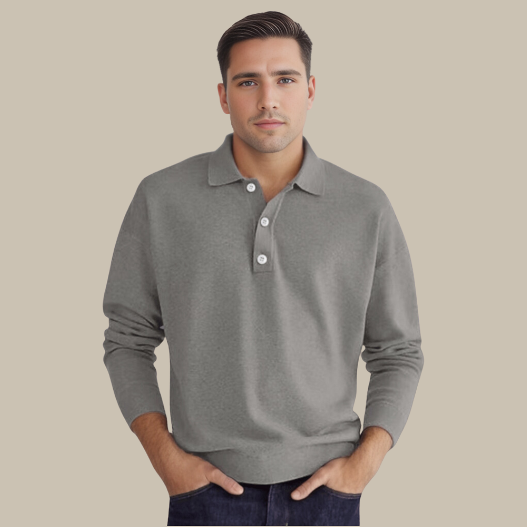 Heren Polo Trui Lange Mouwen Klassiek Design