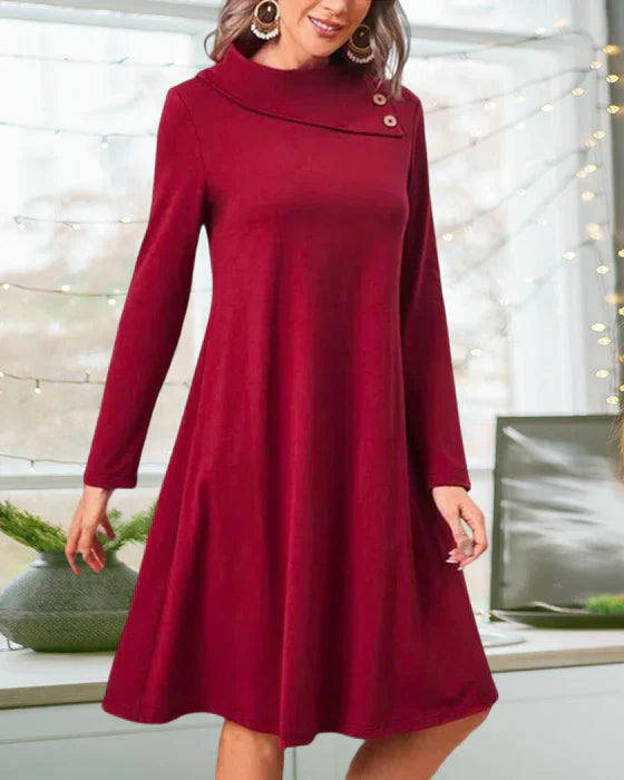 Rode Jurk Elegant Kort Model voor Vrouw - Mode Vibes