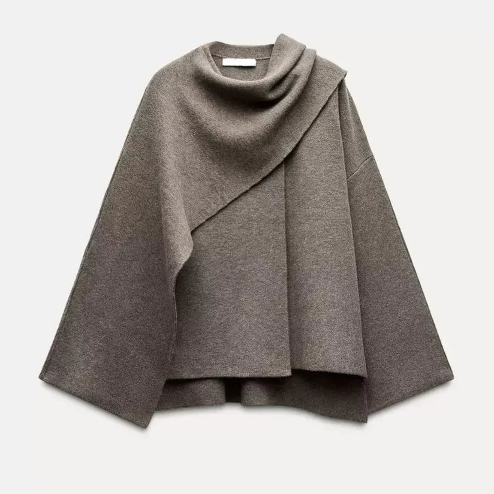 Wollen Jas Dames Oversized Knoopsluiting Luxe Voering