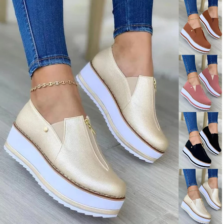 Dames Instappers met Rits en Plateauzool Trendy Schoenen