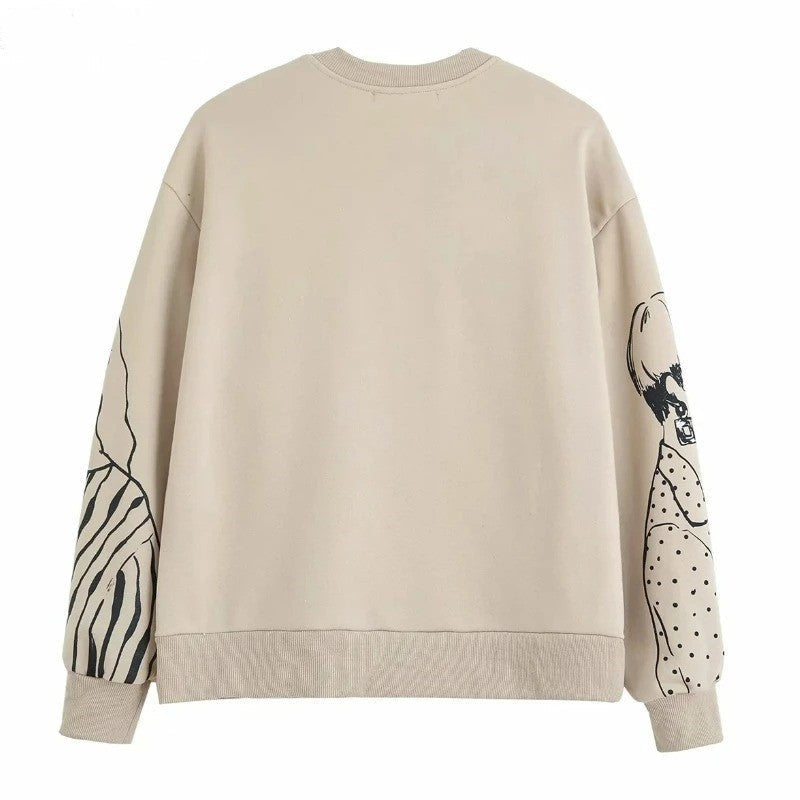 Wolprint Sweater Losvalmondig voor Vrouw