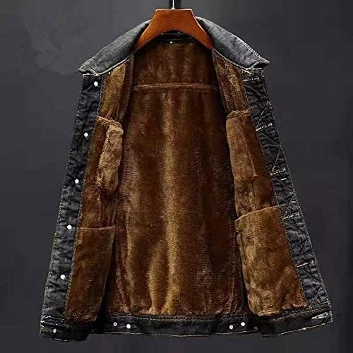 Heren Denim Jas Warm Winter Mode