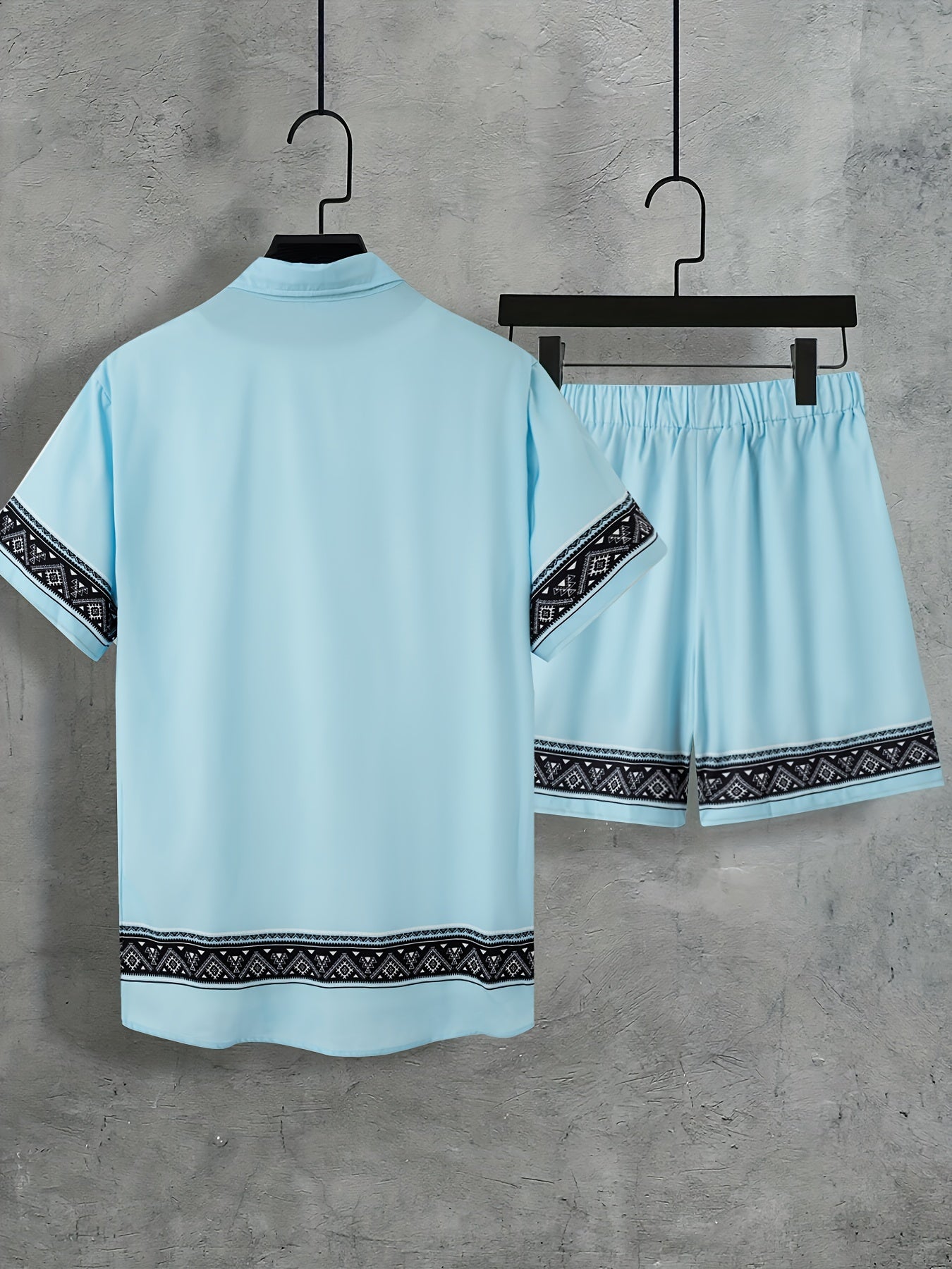 Heren Zomer Set - Tweedelig Casual Shirt en Shorts Boho Stijl