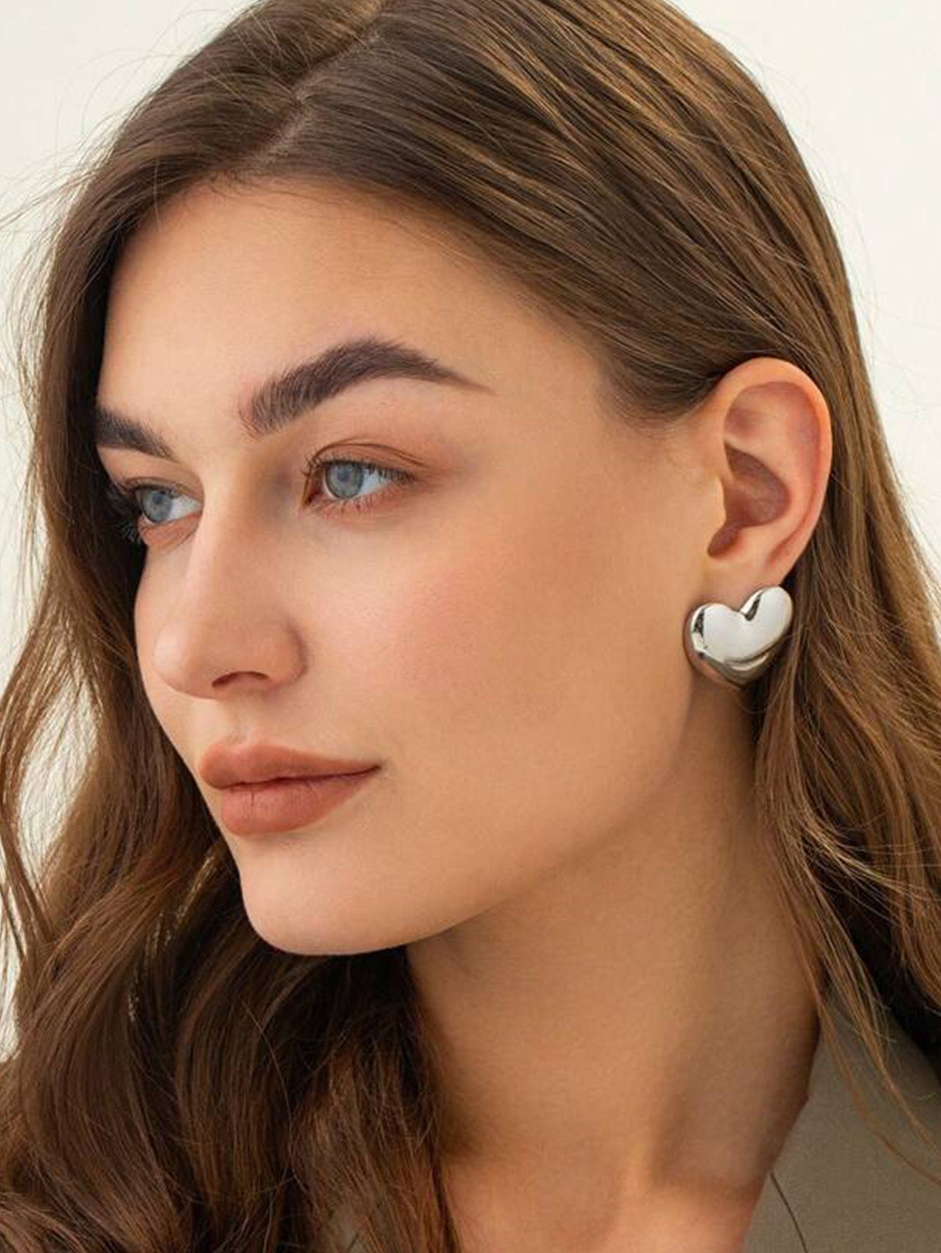 Grote Hartvormige Oorbellen voor Dames met Studs