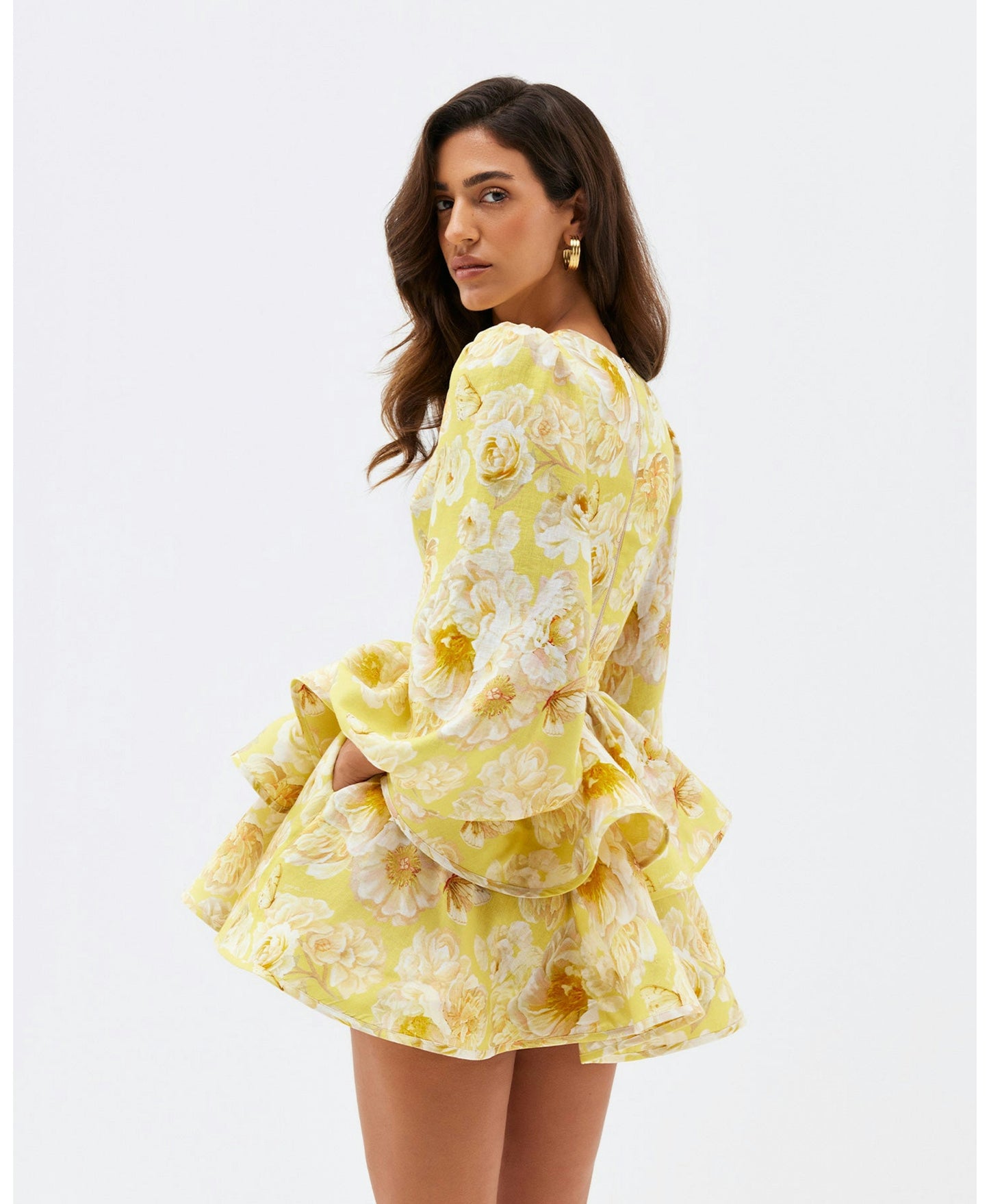 Benedetta | Abito con volant floreale