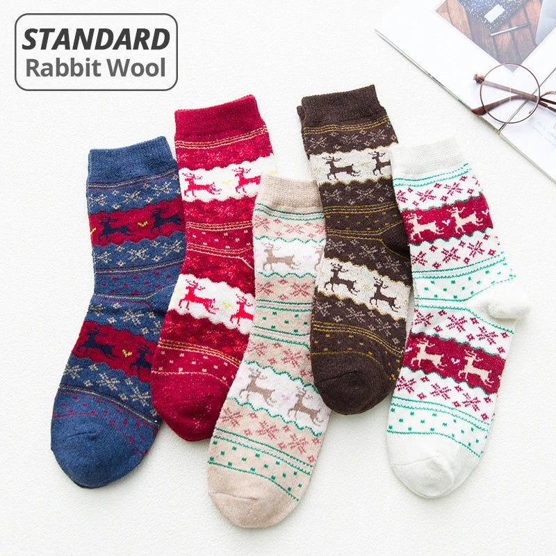 Wintersokken Retro Stijl Warme Wollige Socken