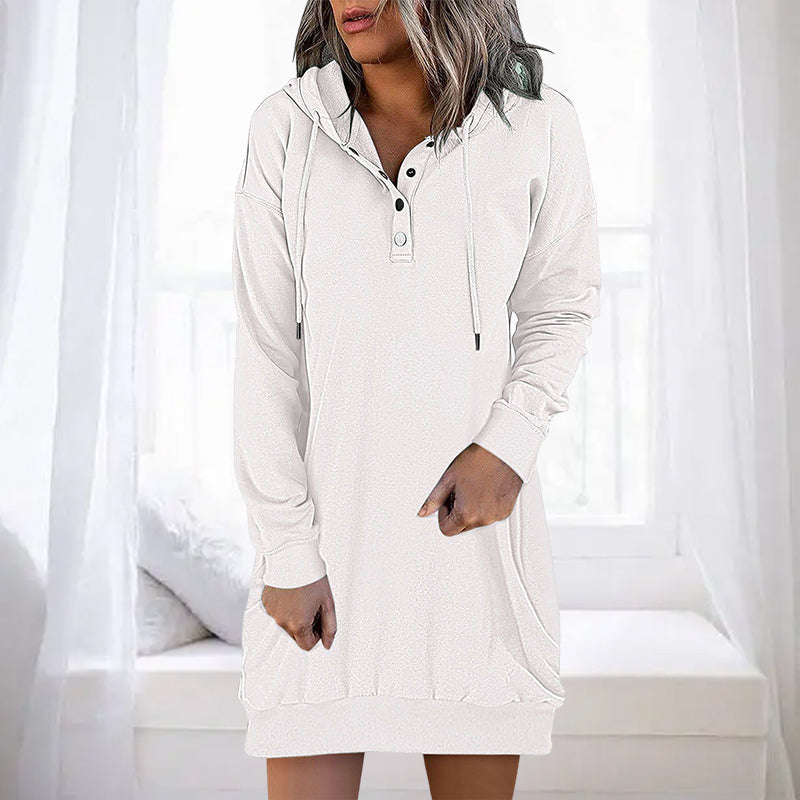 Dames Hoodie Lange Mouw Minimalistisch Design