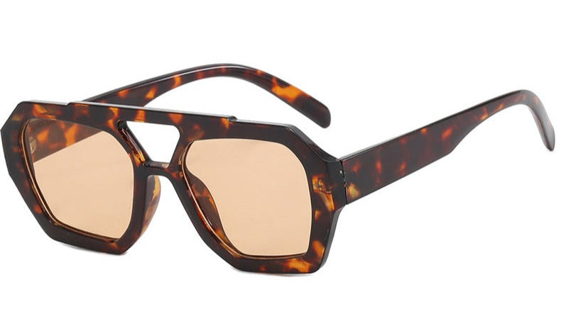 Dames Zonnebril Luipaardprint Groot Trendy Model