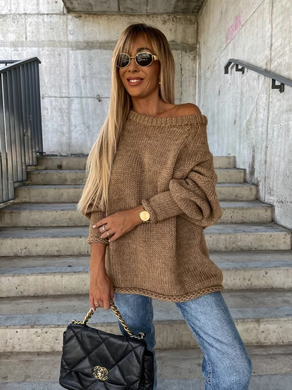 Dames Gebreide Off-shoulder Trui Stijlvol Elegante Rona
