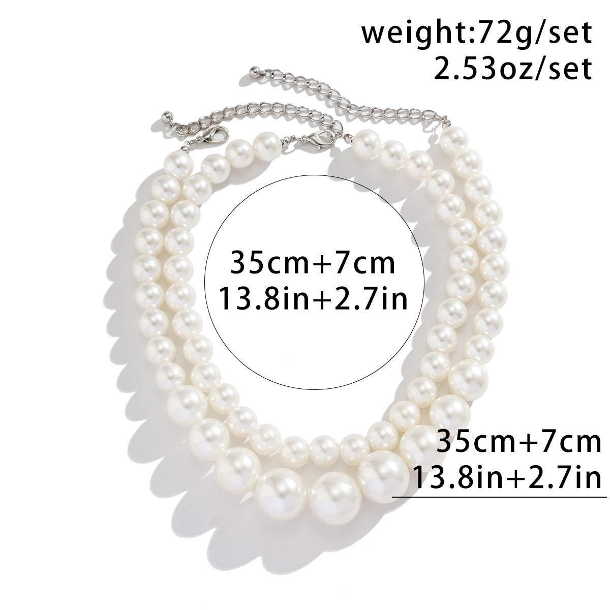 Dames Parelhalsketting met Grote Zilveren Parels