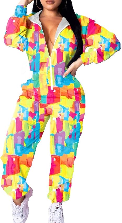 Dames Jumpsuit Windbreaker Retro Stijl