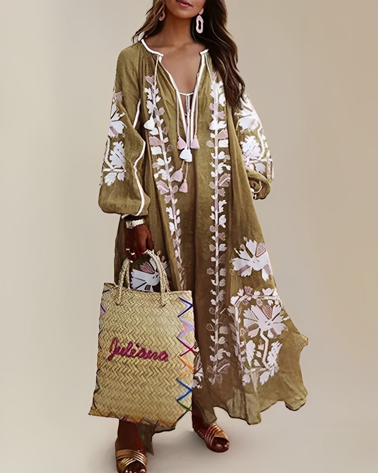 Retro Boho Jurk Losse Zomerjurk Vrouw
