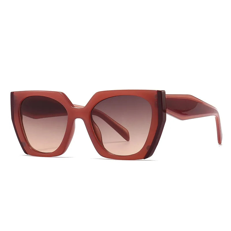 Vierkante Zonnebril Trendy Ivy Stijl