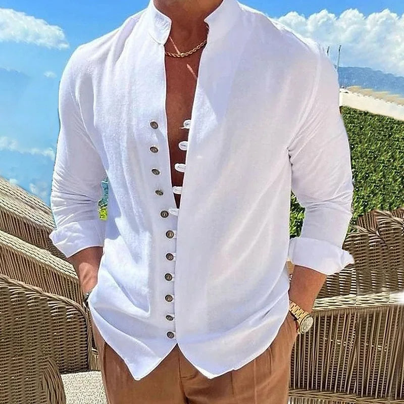 Mannen Overhemd Losvallend Stijlvol Casual