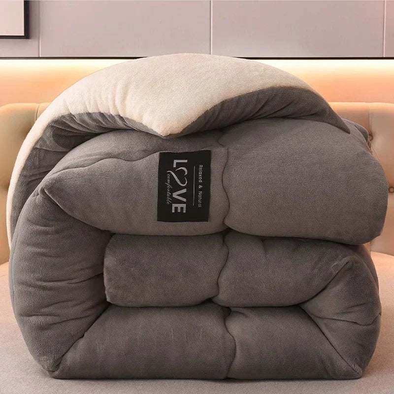 Warm Fleece Dekbed met Dubbele Fleece Laag voor Winter